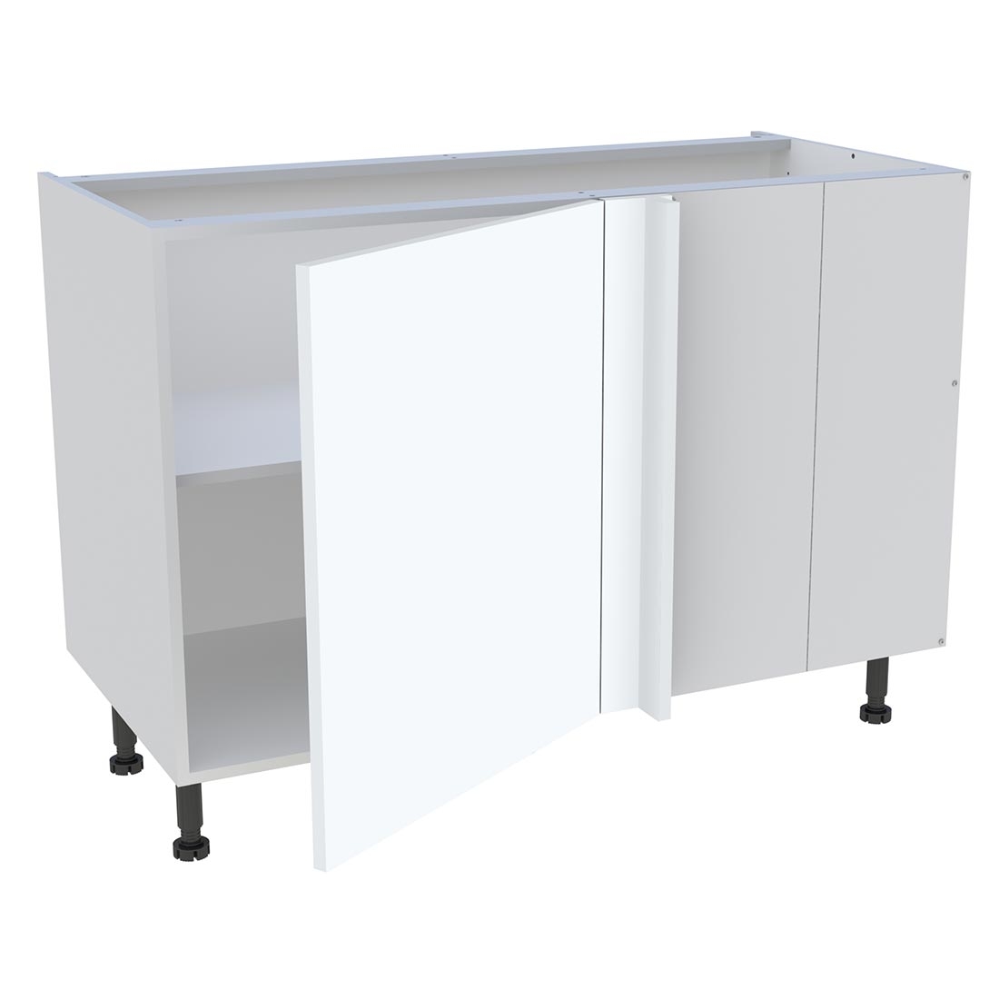 Meuble bas d'angle cuisine 1 porte H. 87 cm x L. 120 cm - Blanc mat