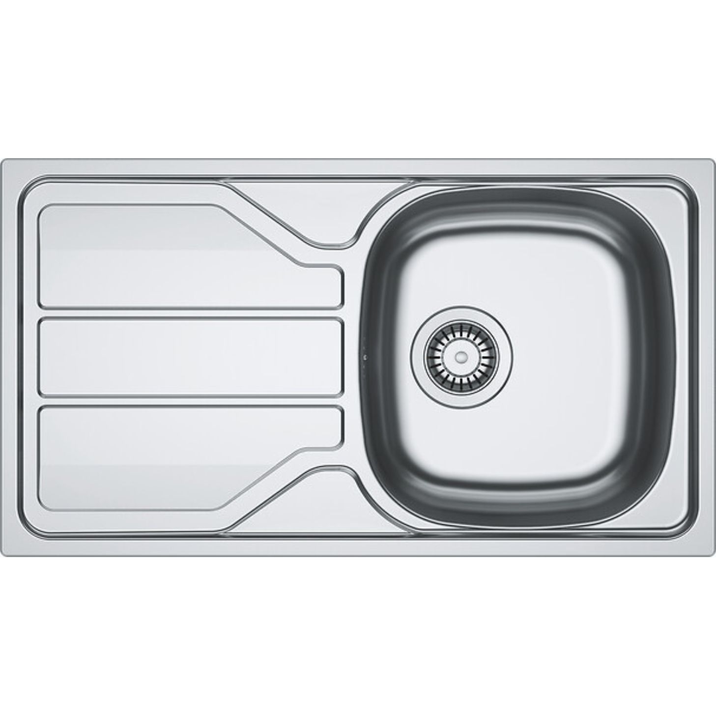 Evier inox 1 cuve avec égouttoir