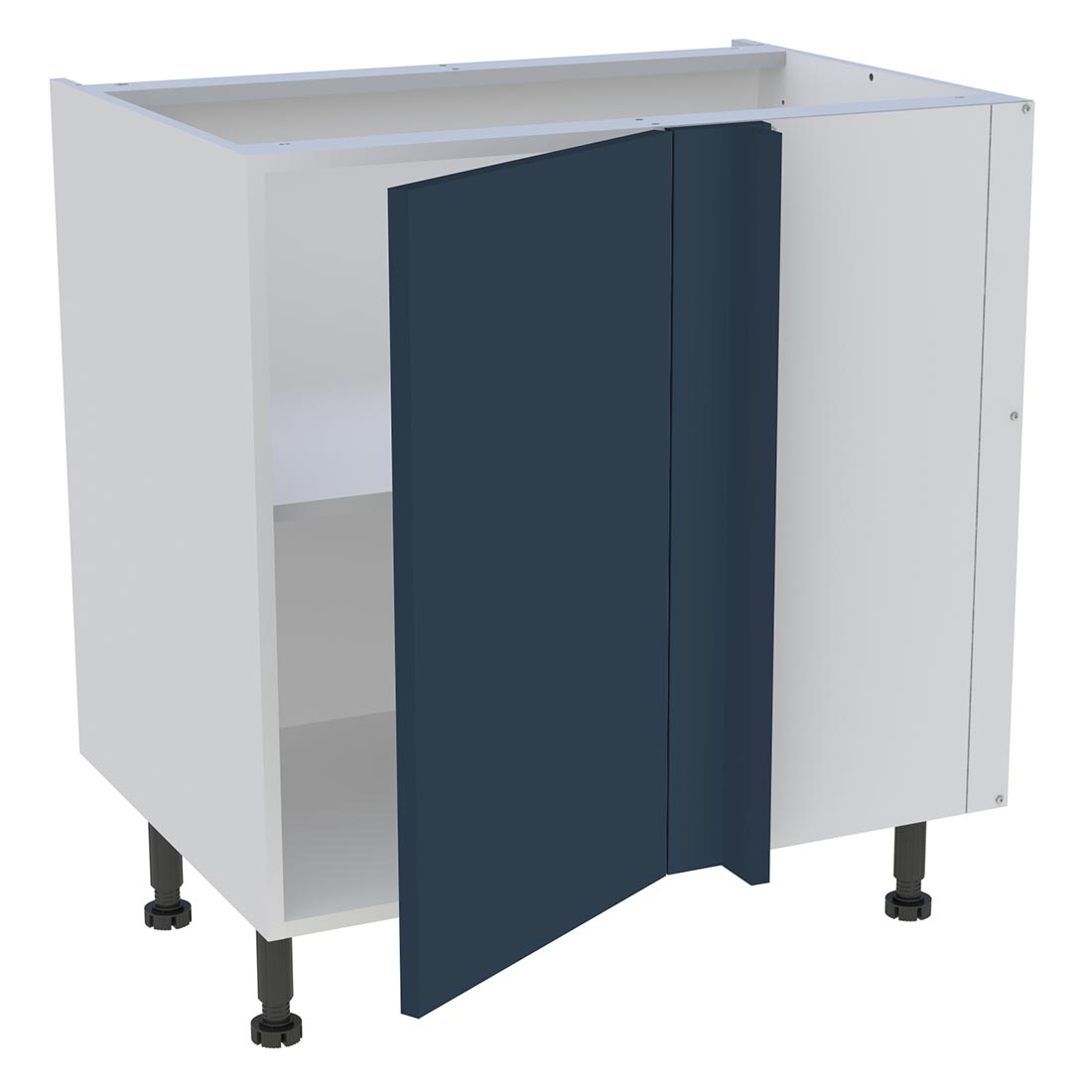 Meuble bas d'angle cuisine 1 porte H. 87 cm x L. 80 cm - Bleu nuit mat