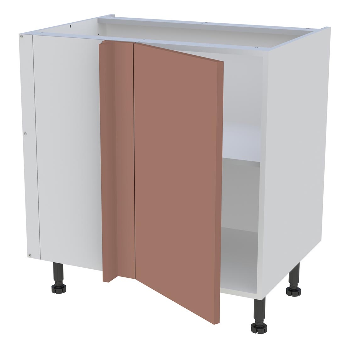 Meuble bas d'angle cuisine 1 porte H. 87 cm x L. 80 cm - Terracotta mat