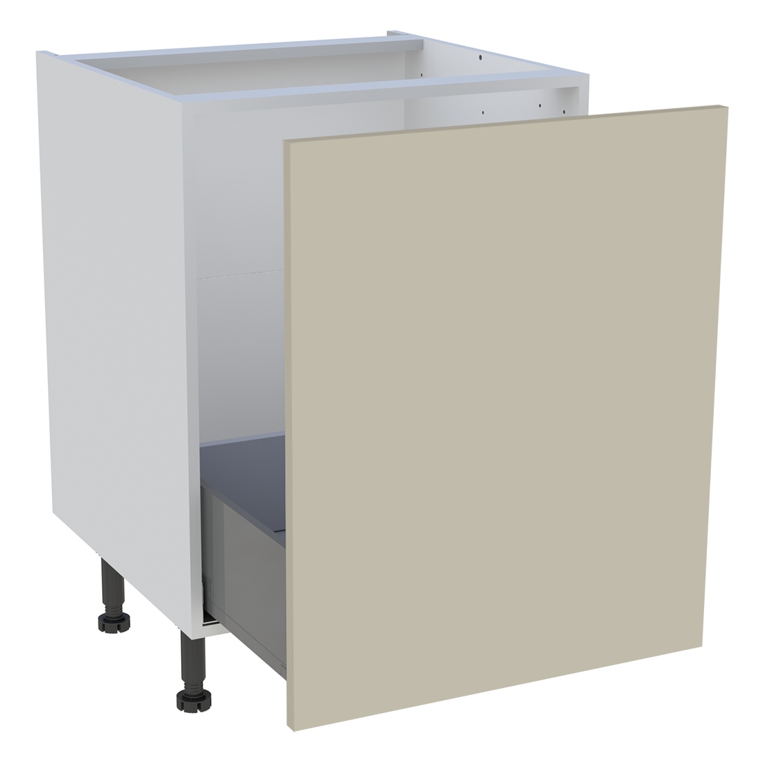 Meuble bas cuisine 1 coulissant H. 87 cm x L. 60 cm - Beige mat
