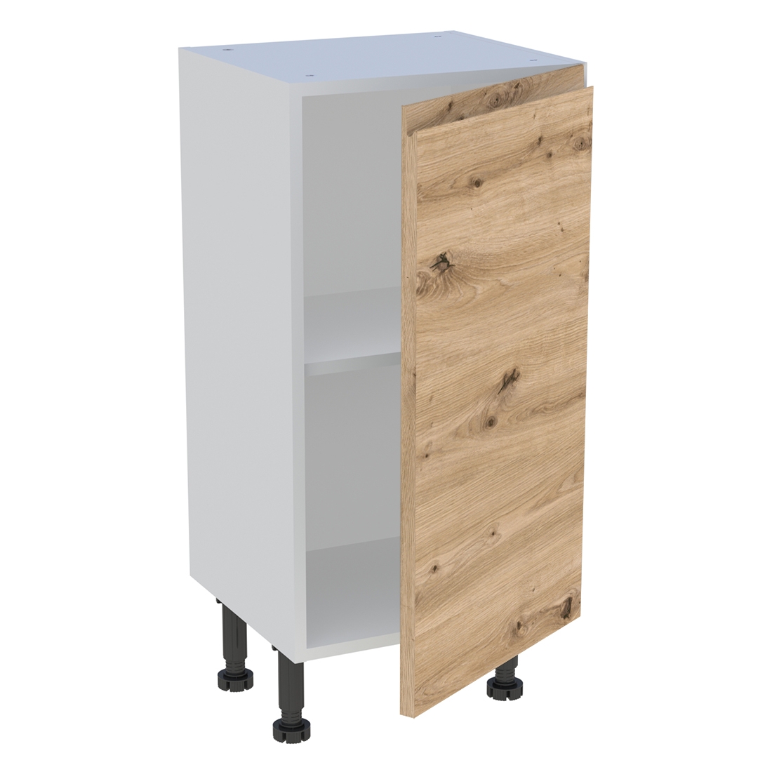Meuble bas cuisine 1 porte H. 87 cm x L. 40 cm x P. 36,9 cm - Chêne naturel sans poignée