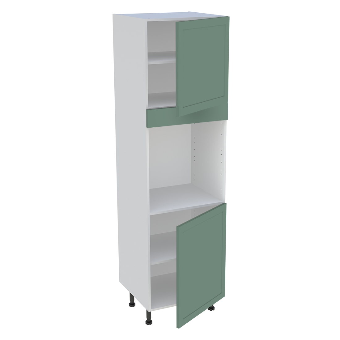 Colonne cuisine 2 portes H. 216,6 cm x L. 60 cm - CF2P - Vert sauge cadre