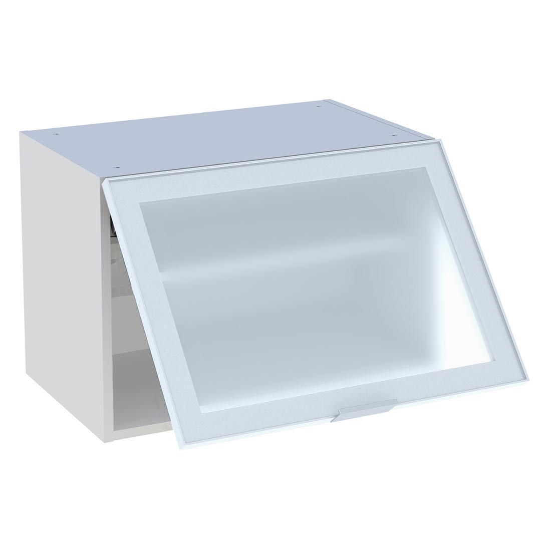 Meuble haut cuisine 1 porte relevante H.43,2 cm x L. 60 cm - Porte vitrée alu