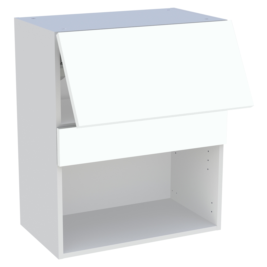 Meuble haut cuisine 1 porte relevante H. 72 cm x L. 60 cm - Blanc chaud mat