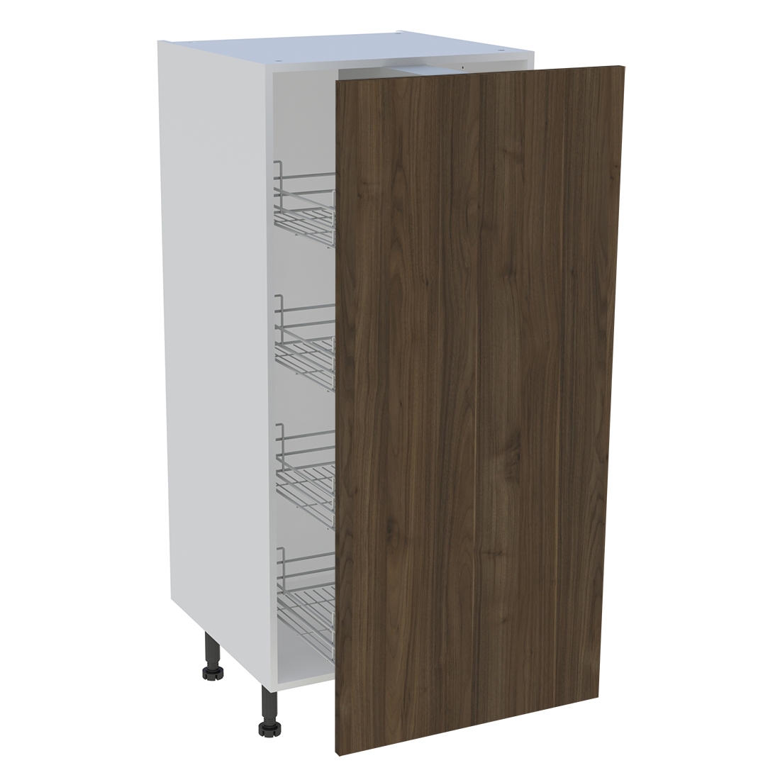 Demi colonne cuisine 1 porte H. 129,6 cm x L. 60 cm - Noyer foncé