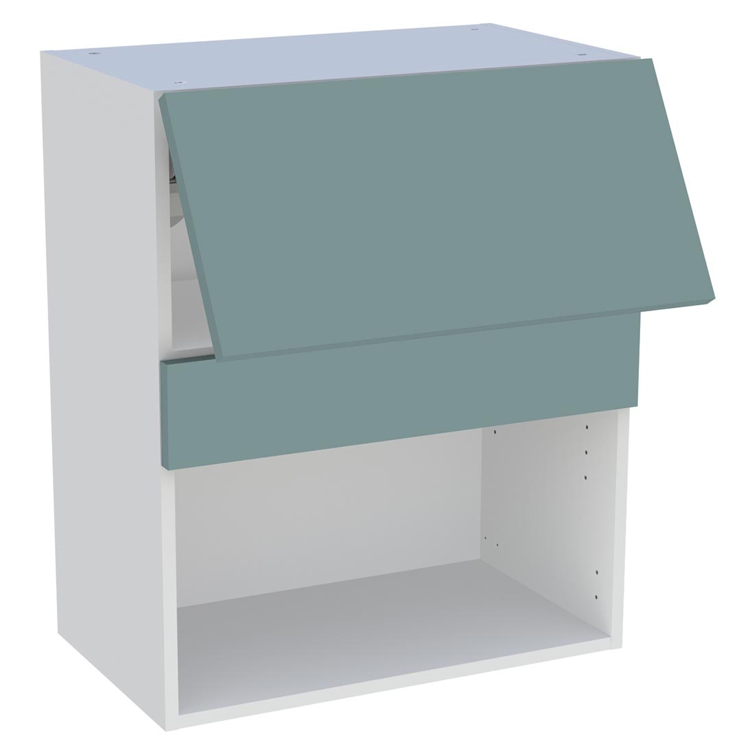 Meuble haut cuisine 1 porte relevante H. 72 cm x L. 60 cm - Vert opale mat