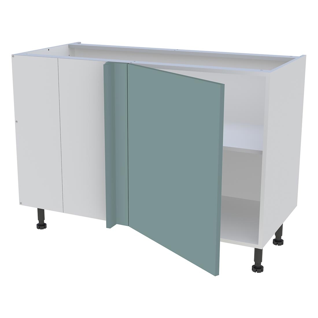 Meuble bas d'angle cuisine 1 porte H. 87 cm x L. 120 cm - Vert opale mat