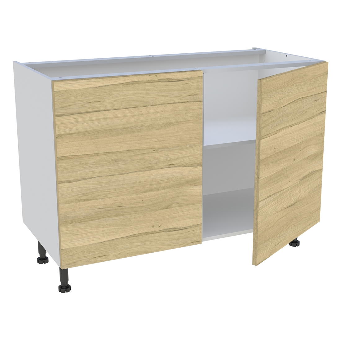 Meuble bas cuisine 2 portes H. 87 cm x L. 120 cm - Chêne clair