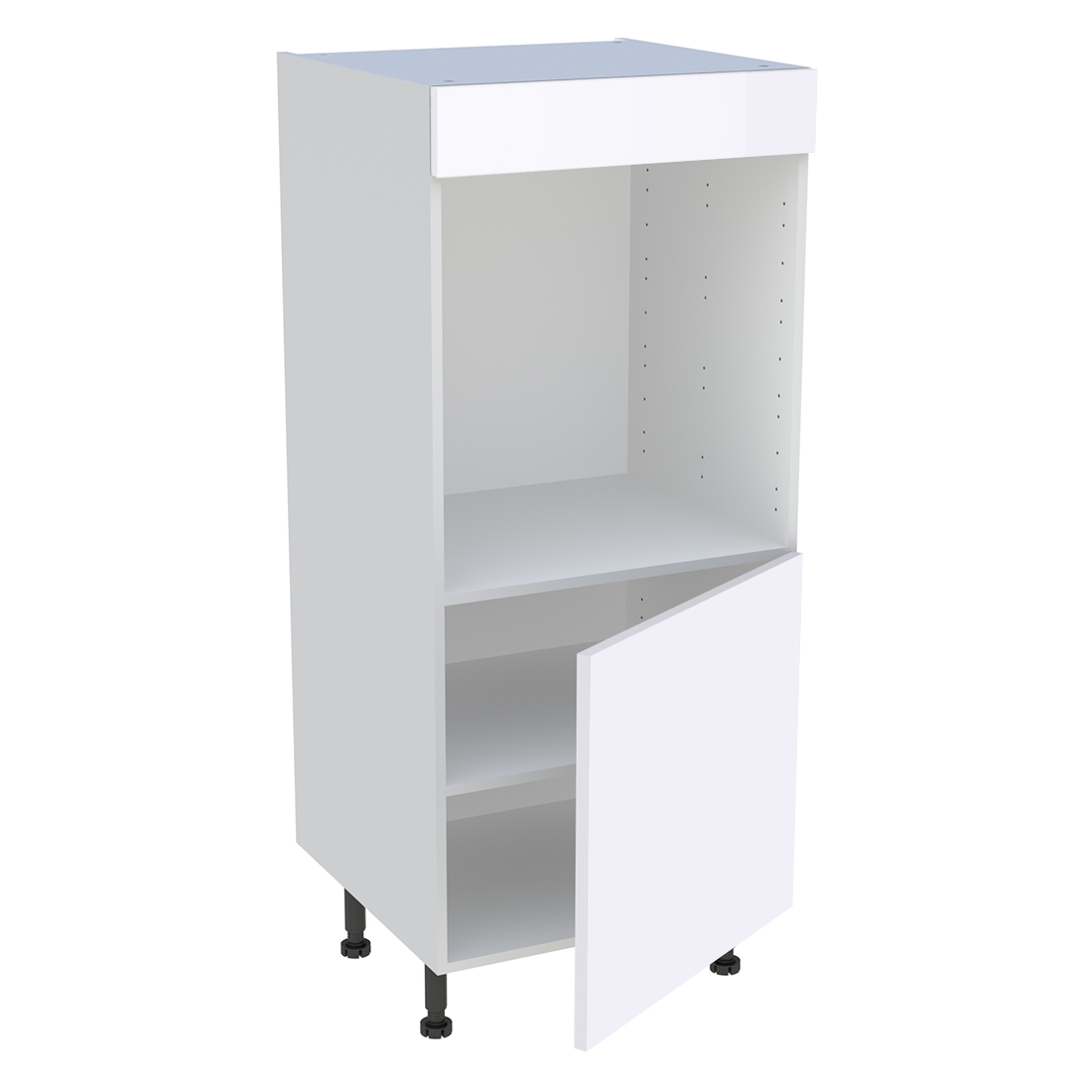 Demi colonne cuisine 1 porte H.129,6 cm x L. 60 cm - Blanc brillant