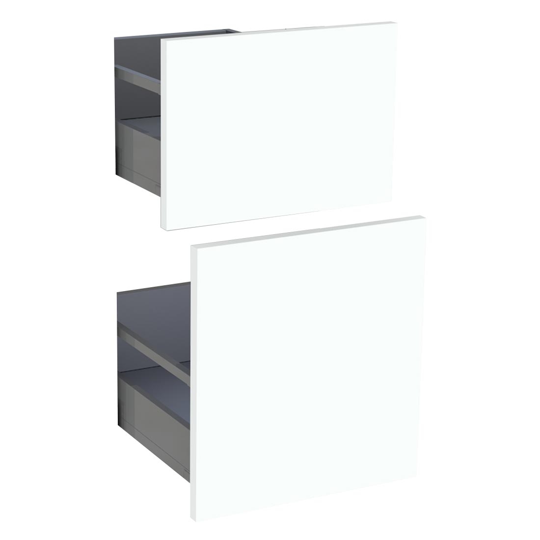 Kit façade meuble cuisine Blanc Chaud Mat 2 casseroliers H. 71,7 cm L. 39,7 cm