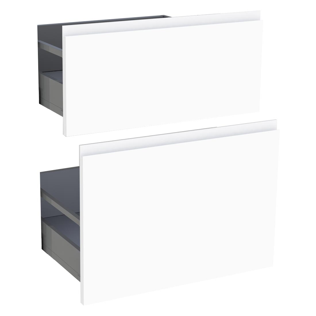 Kit façade meuble cuisine Blanc Mat Sans Poignée 2 casseroliers H. 71,7 cm L. 59,7 cm