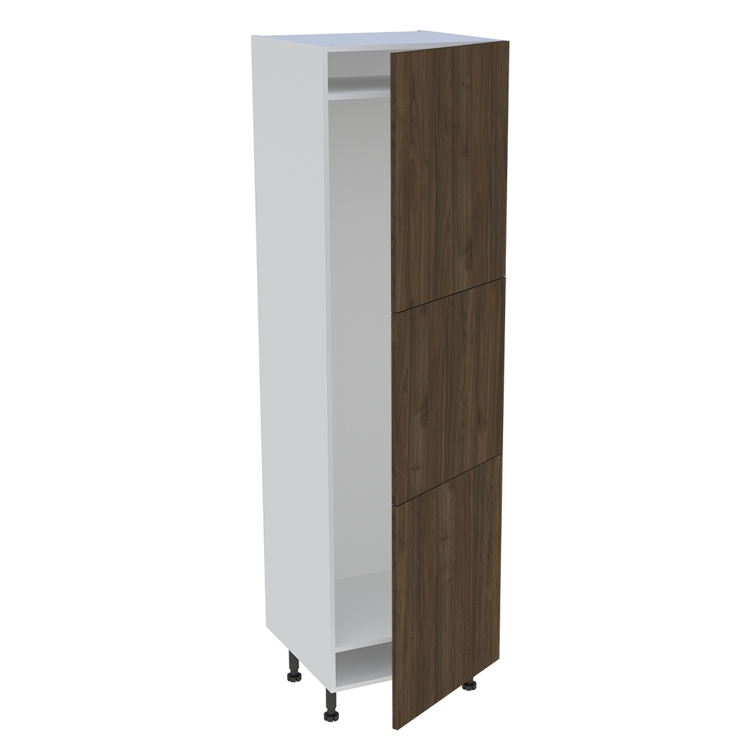 Colonne cuisine 3 portes H. 216,6 cm x L. 60 cm - CFR3P60 - Noyer foncé