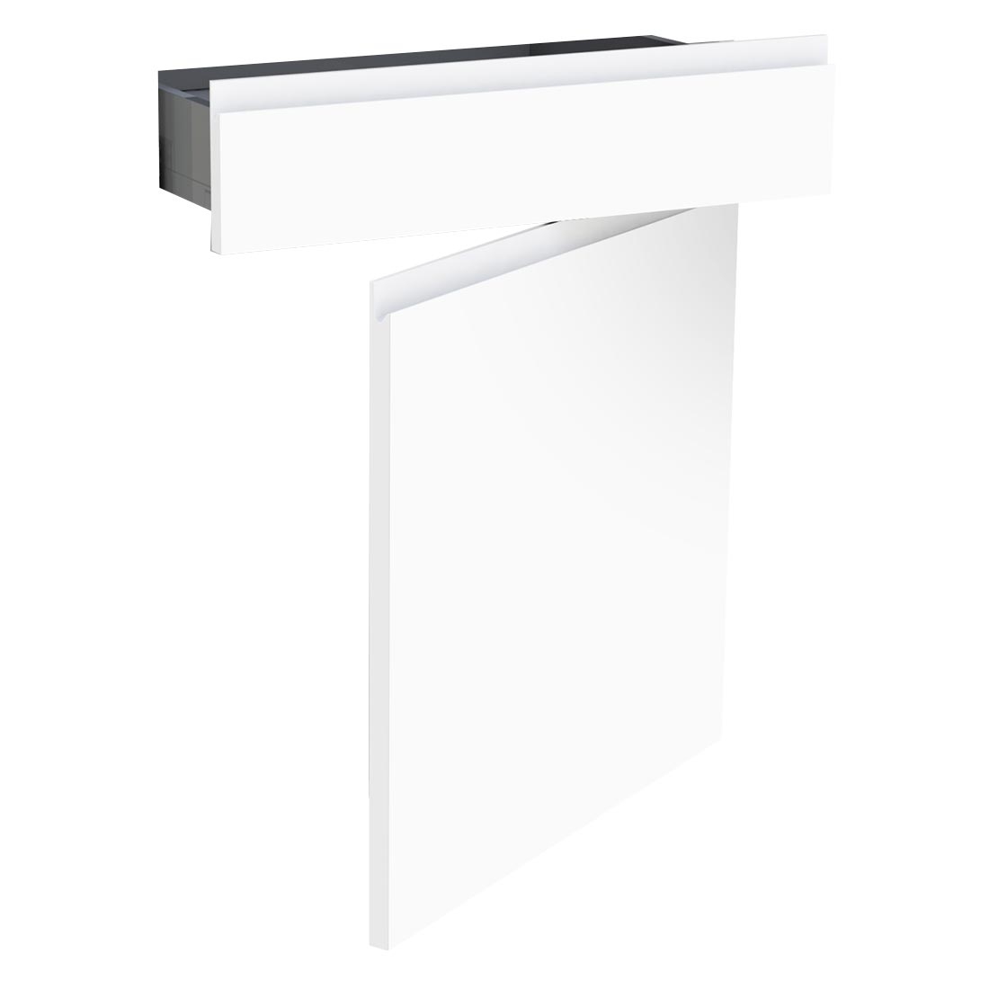 Kit façade meuble cuisine Blanc Mat Sans Poignée 1 porte, 1 tiroir H. 71,7 cm L. 59,7 cm