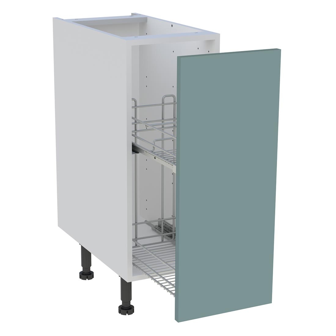 Meuble bas cuisine 1 coffre H. 87 cm x L. 30 cm - Vert opale mat
