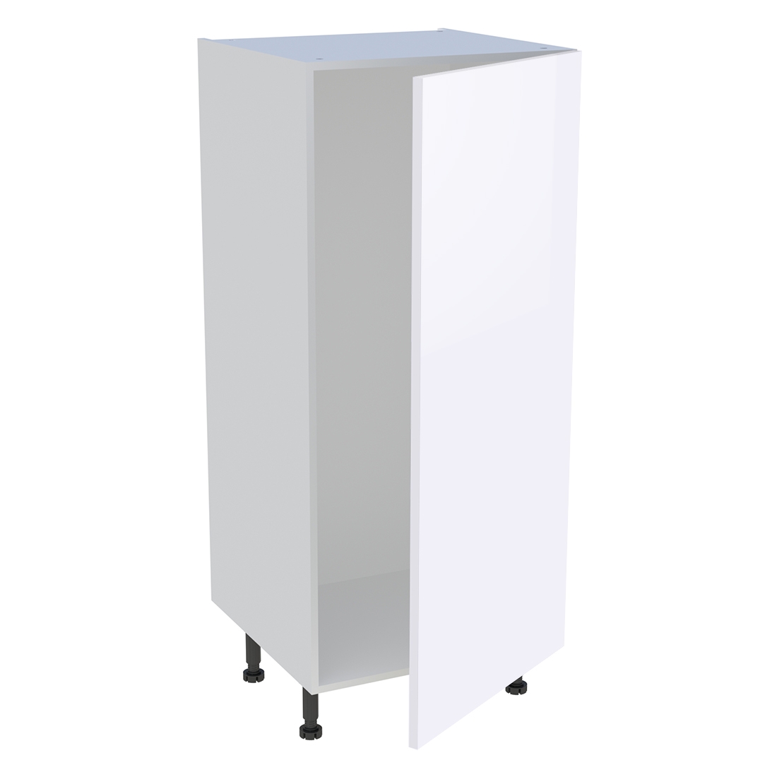 Demi colonne cuisine 1 porte H. 129,6 cm x L. 60 cm - Blanc brillant