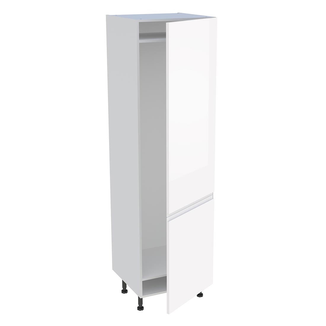 Colonne cuisine 2 portes H. 216,6 cm x L. 60 cm - CFR2P602 - Blanc brillant sans poignée