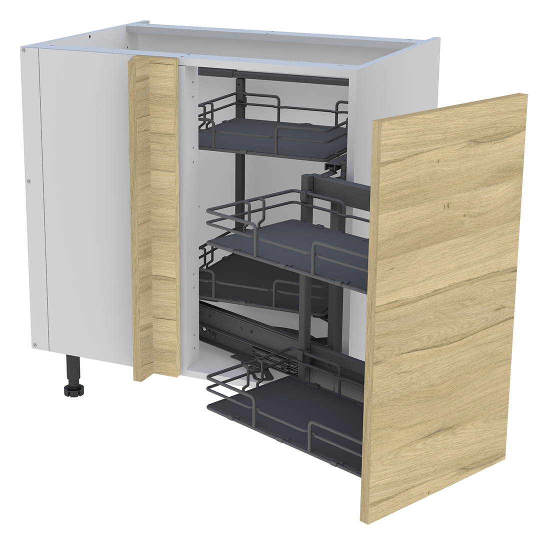 Meuble bas cuisine 1 porte H. 87 cm x L. 80 cm - BSA105MCG - Chêne clair