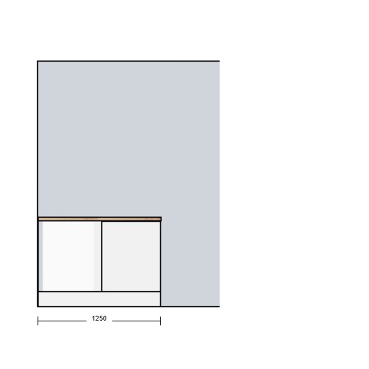 Cuisine complète en angle Noyer et Blanc mat 280 cm  - Avec Plan de travail