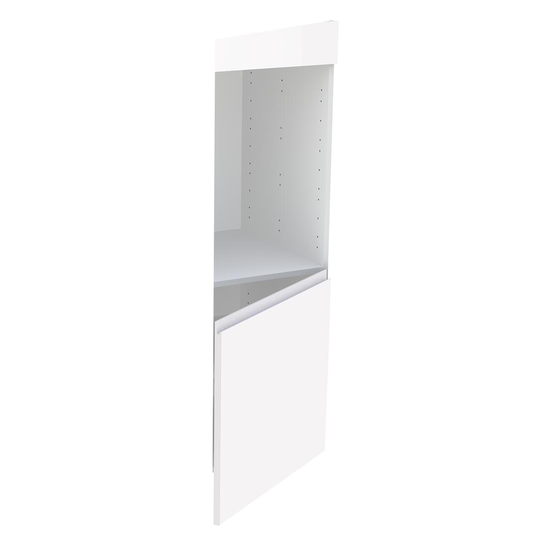 Kit façade meuble cuisine Blanc Brillant Sans Poignée 1 porte H. 129,3 cm L. 59,7 cm