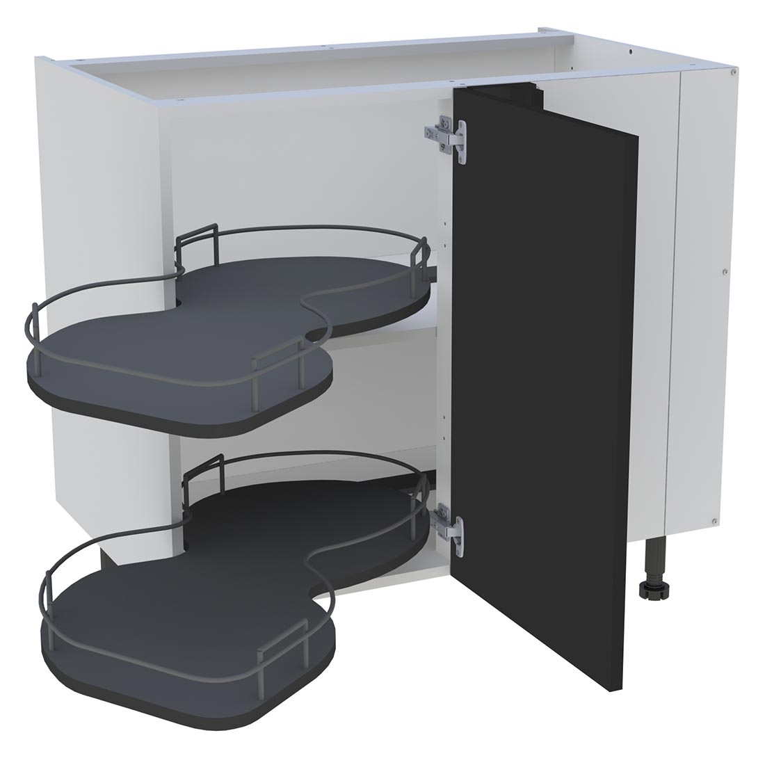 Meuble bas cuisine 1 porte H. 87 cm x L. 90 cm - BSA110D - Noir mat