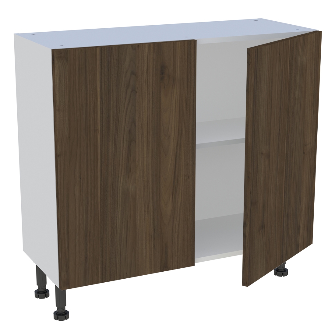 Meuble bas cuisine 2 portes H. 87 cm x L. 90 cm x P. 36,9 cm - Noyer foncé