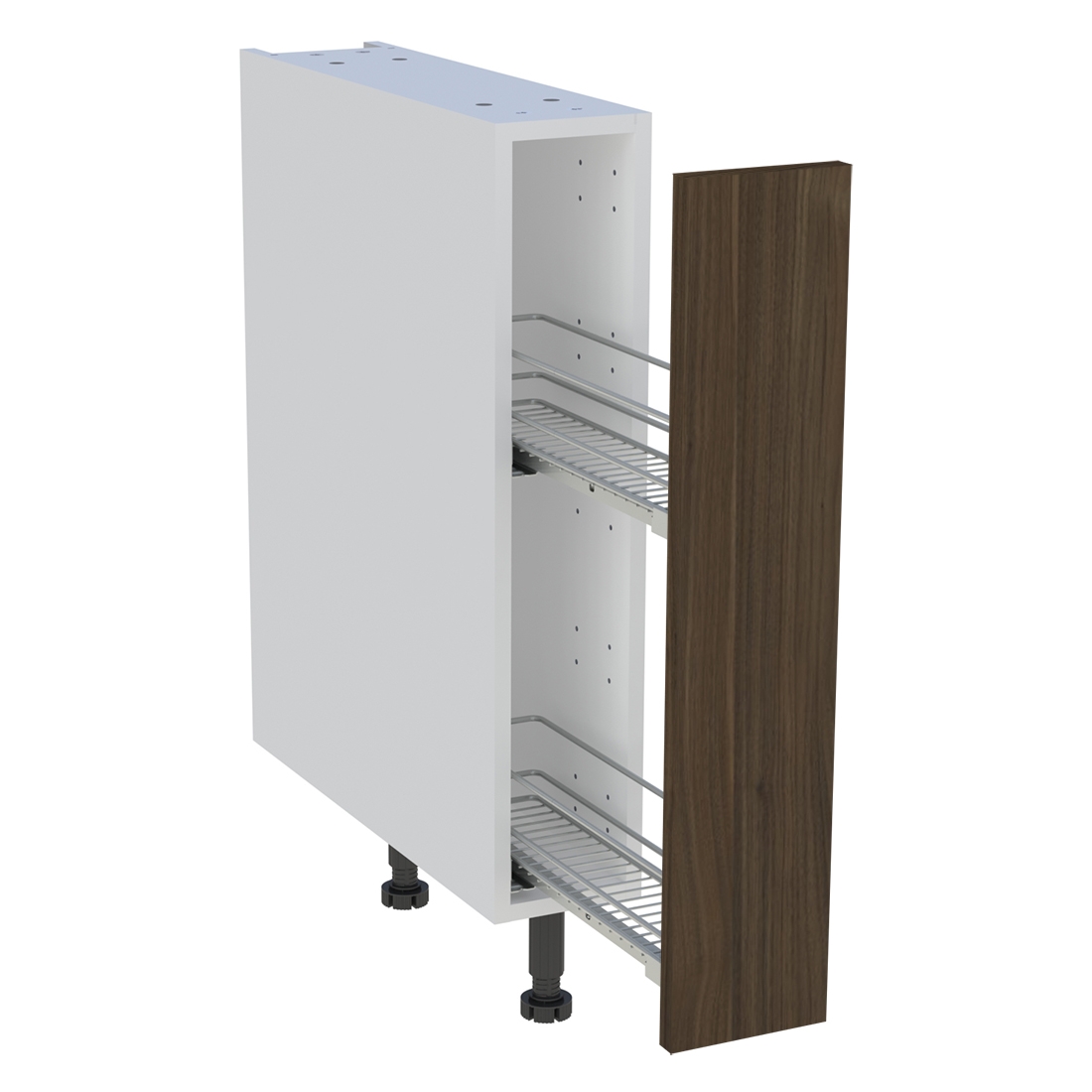 Meuble bas cuisine 1 coffre H. 87 cm x L. 15 cm - Noyer foncé