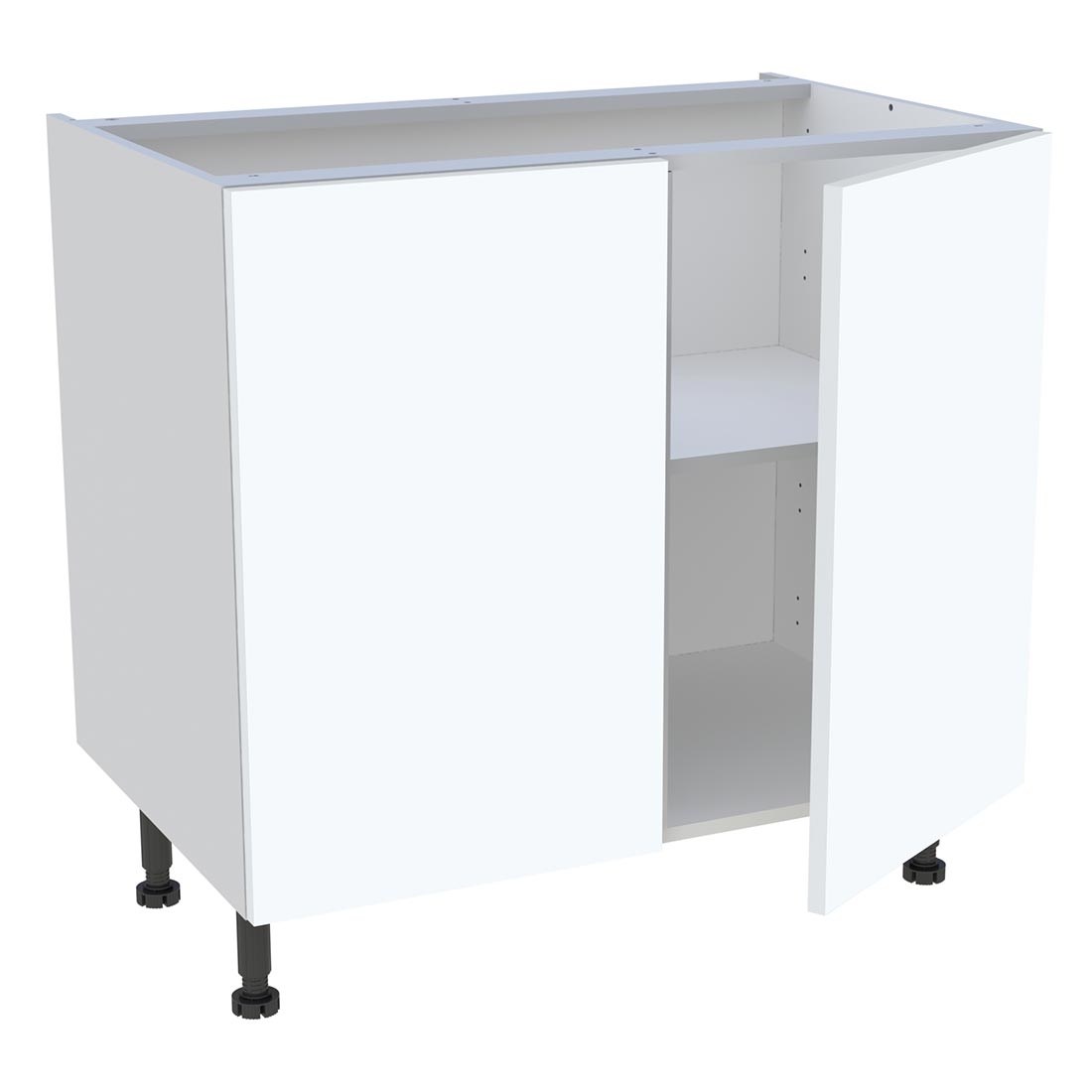 Meuble bas cuisine 2 portes H. 87 cm x L. 90 cm - Blanc mat