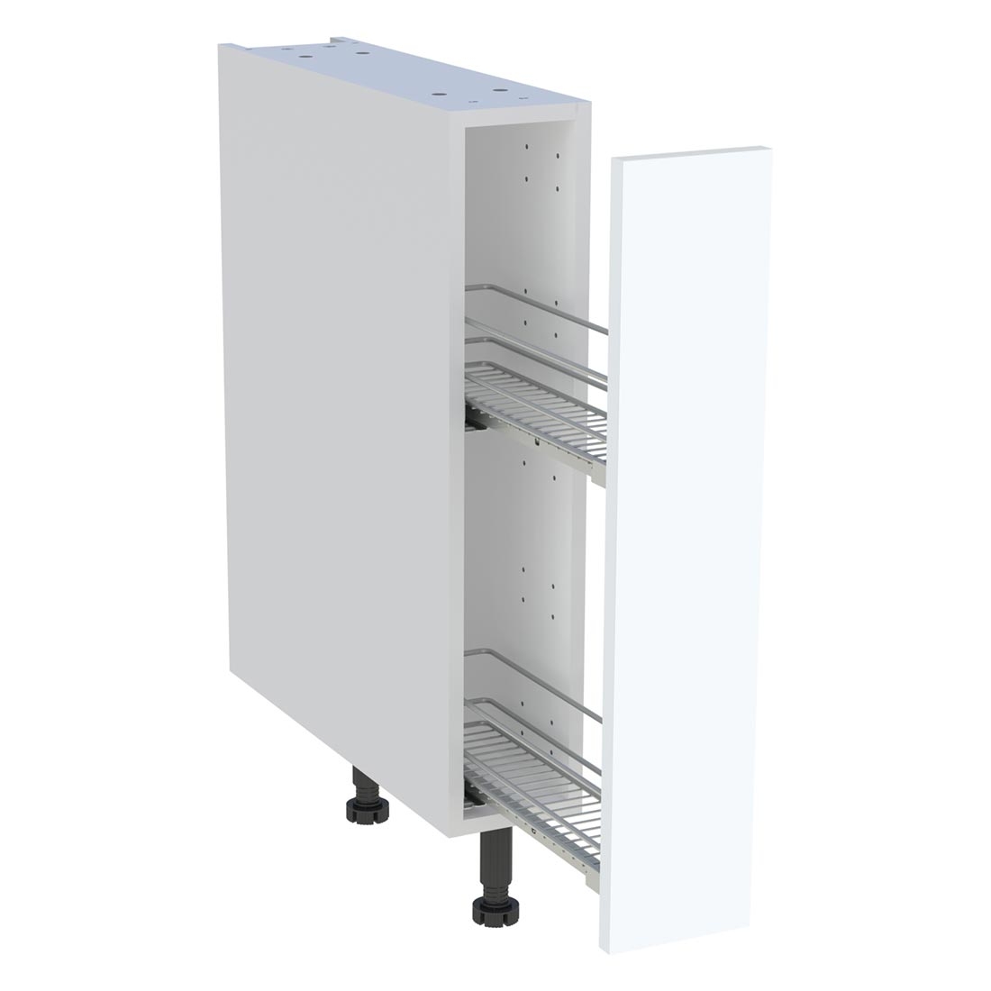 Meuble bas cuisine 1 coffre H. 87 cm x L. 15 cm - Blanc mat