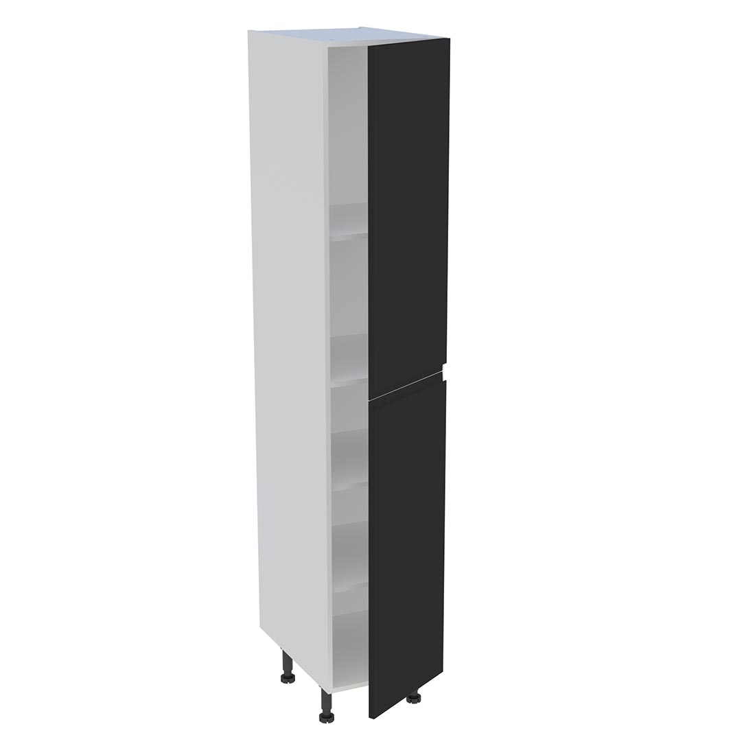 Colonne cuisine 2 portes H. 216,6 cm x L. 40 cm - C2P401 - Noir mat sans poignée