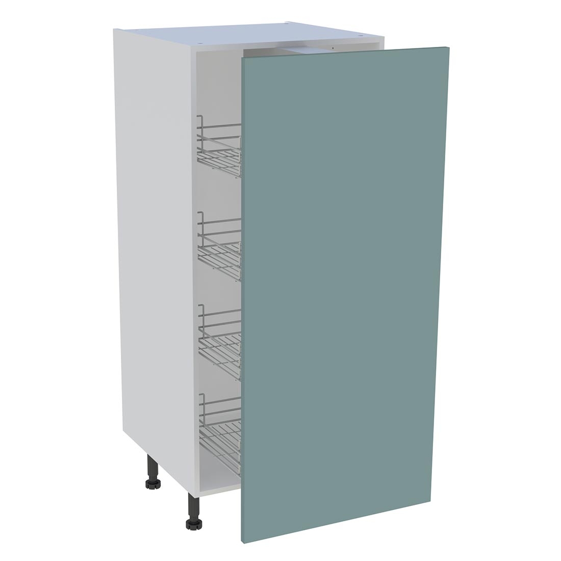 Demi colonne cuisine 1 porte H. 129,6 cm x L. 60 cm - Vert opale mat