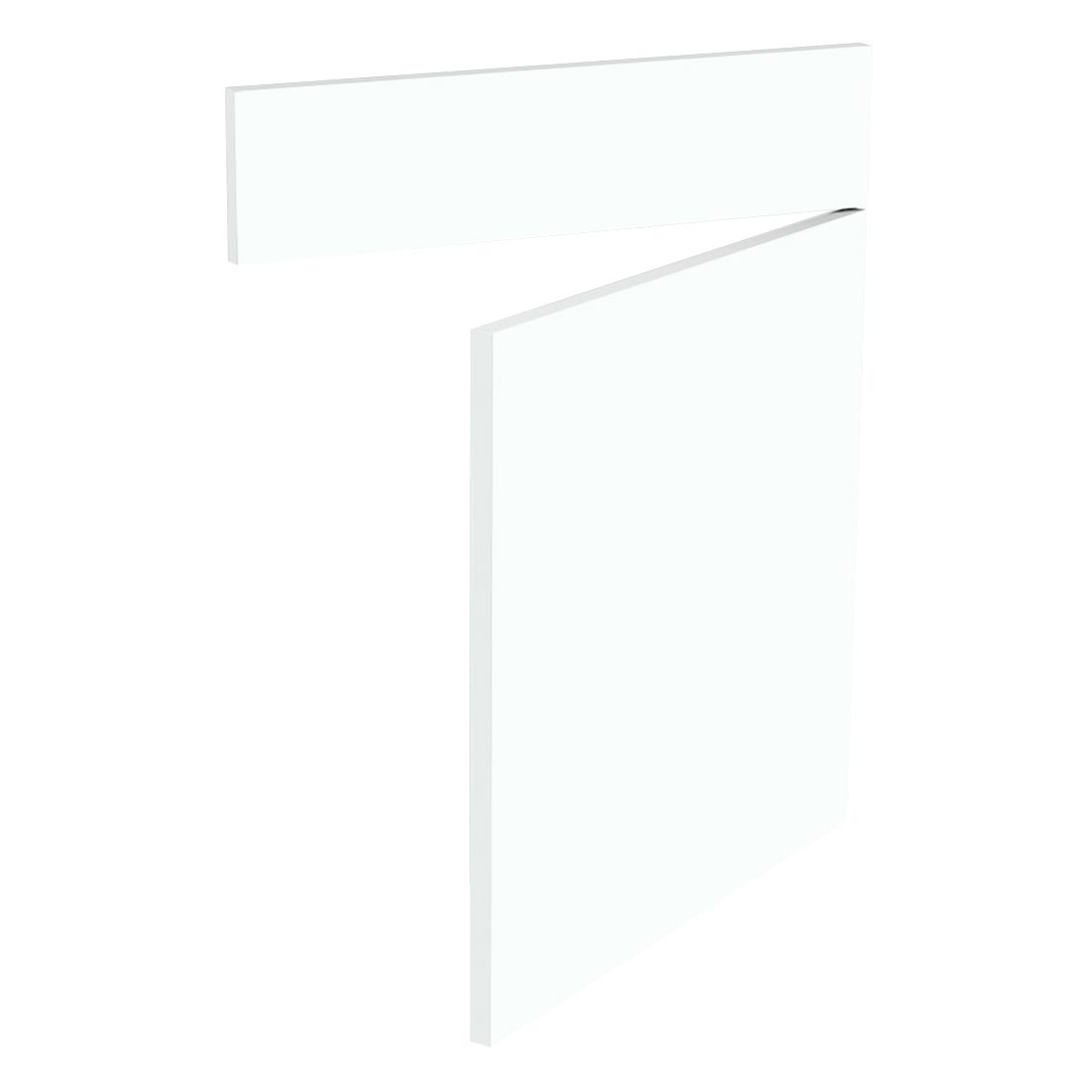 Kit façade meuble cuisine Blanc Chaud Mat 1 porte, 1 faux tiroir H. 71,7 cm L. 59,7 cm