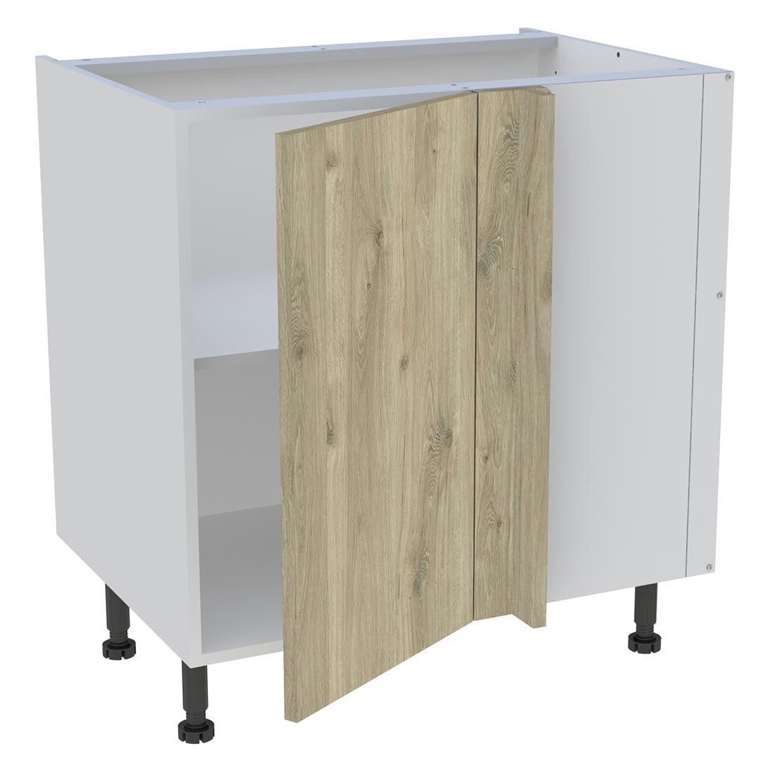 Meuble bas d'angle cuisine 1 porte H. 87 cm x L. 80 cm - Chêne doré
