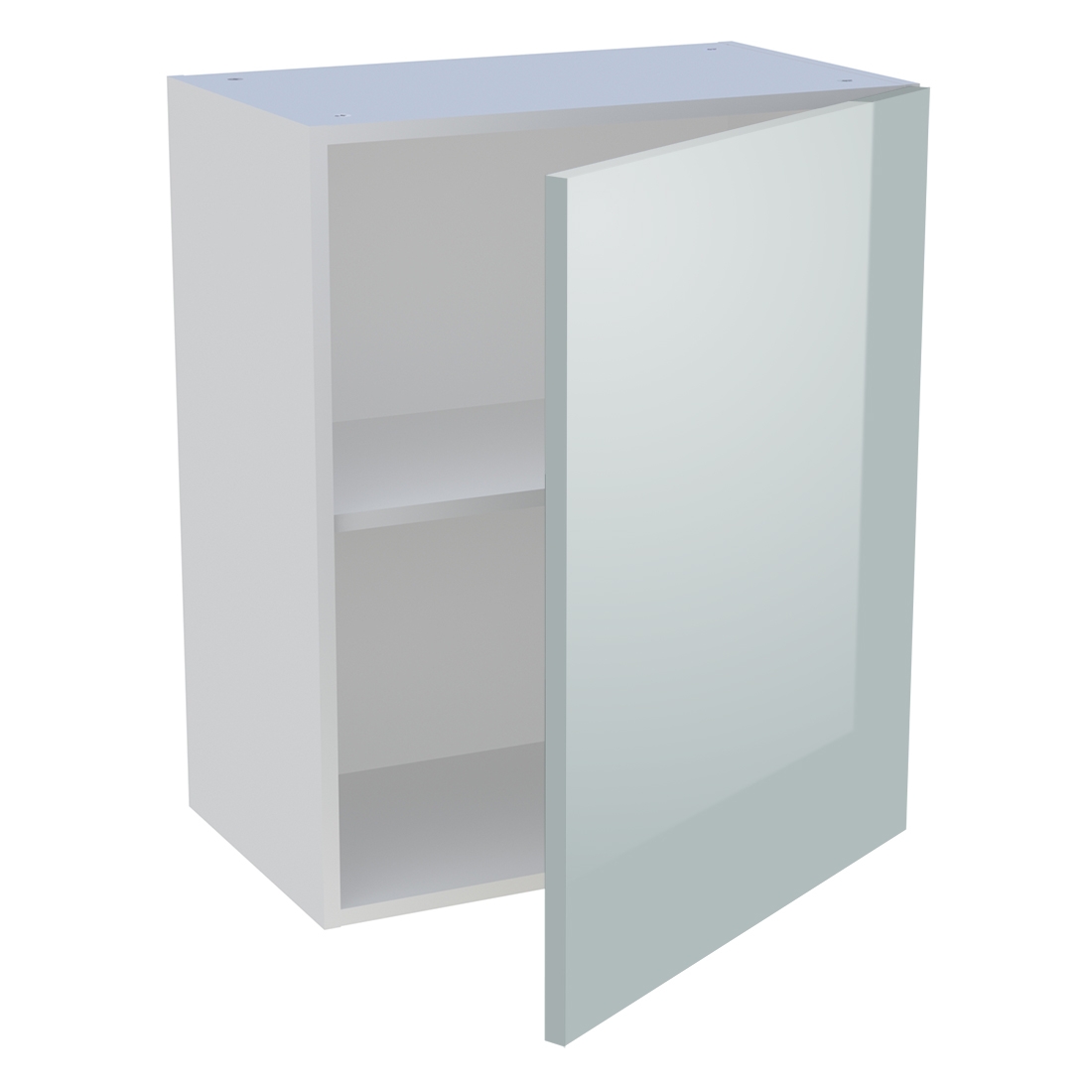 Meuble haut cuisine 1 porte H. 72 cm x L. 60 cm - Gris cendre brillant