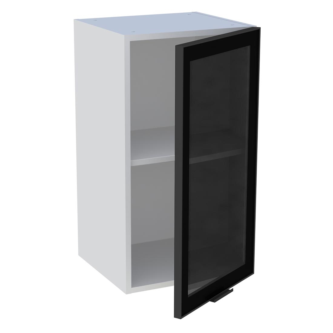 Meuble haut cuisine 1 porte H. 72 cm x L. 40 cm - Porte vitrée noire