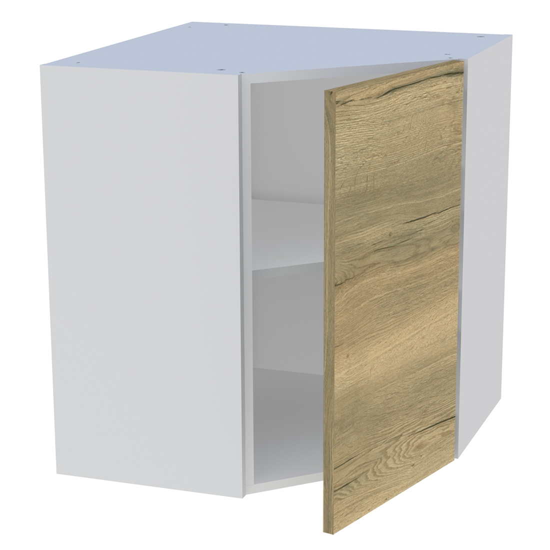 Meuble haut d'angle cuisine 1 porte H. 72 cm x L. 65 cm - Chêne structuré