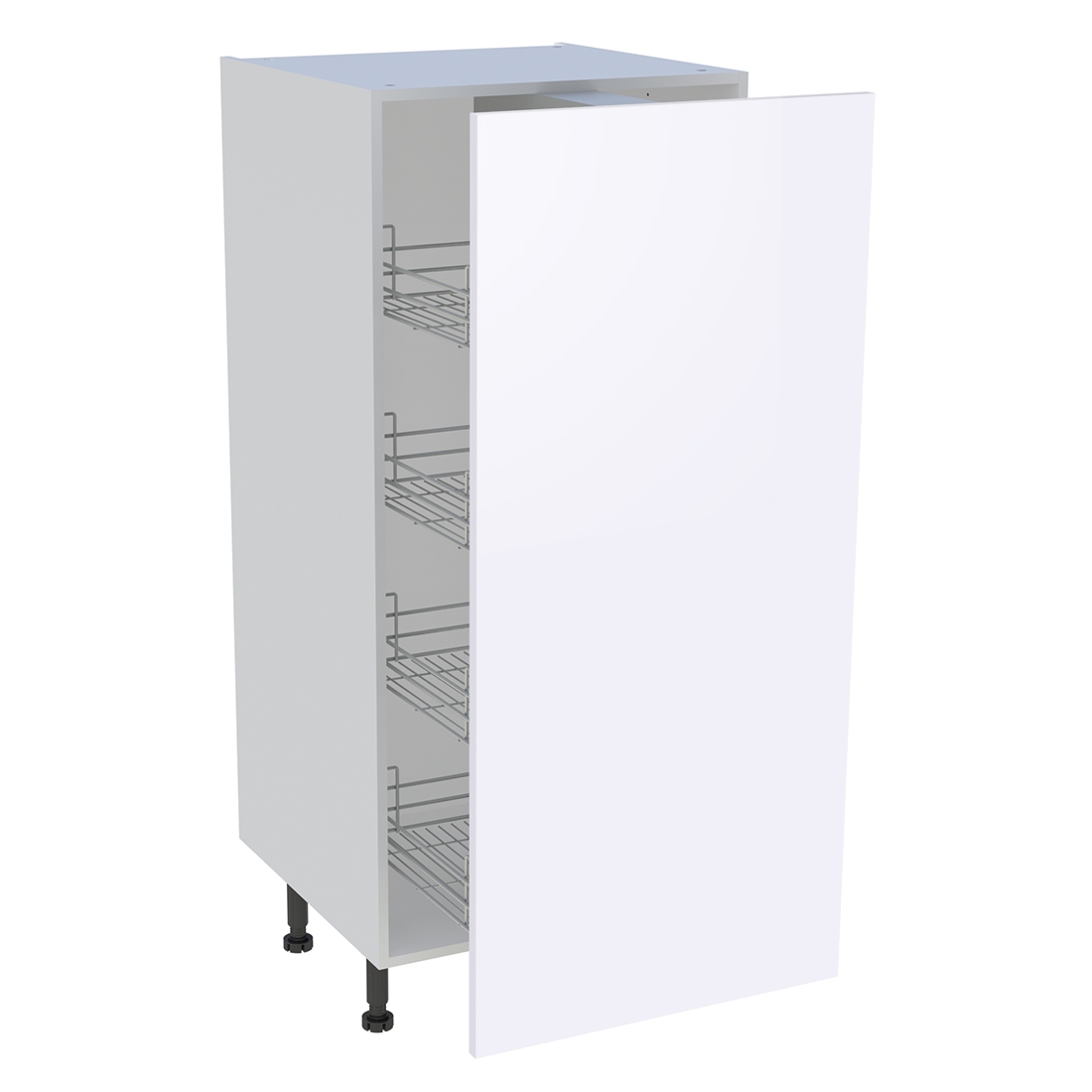 Demi colonne cuisine 1 porte H. 129,6 cm x L. 60 cm - Blanc brillant