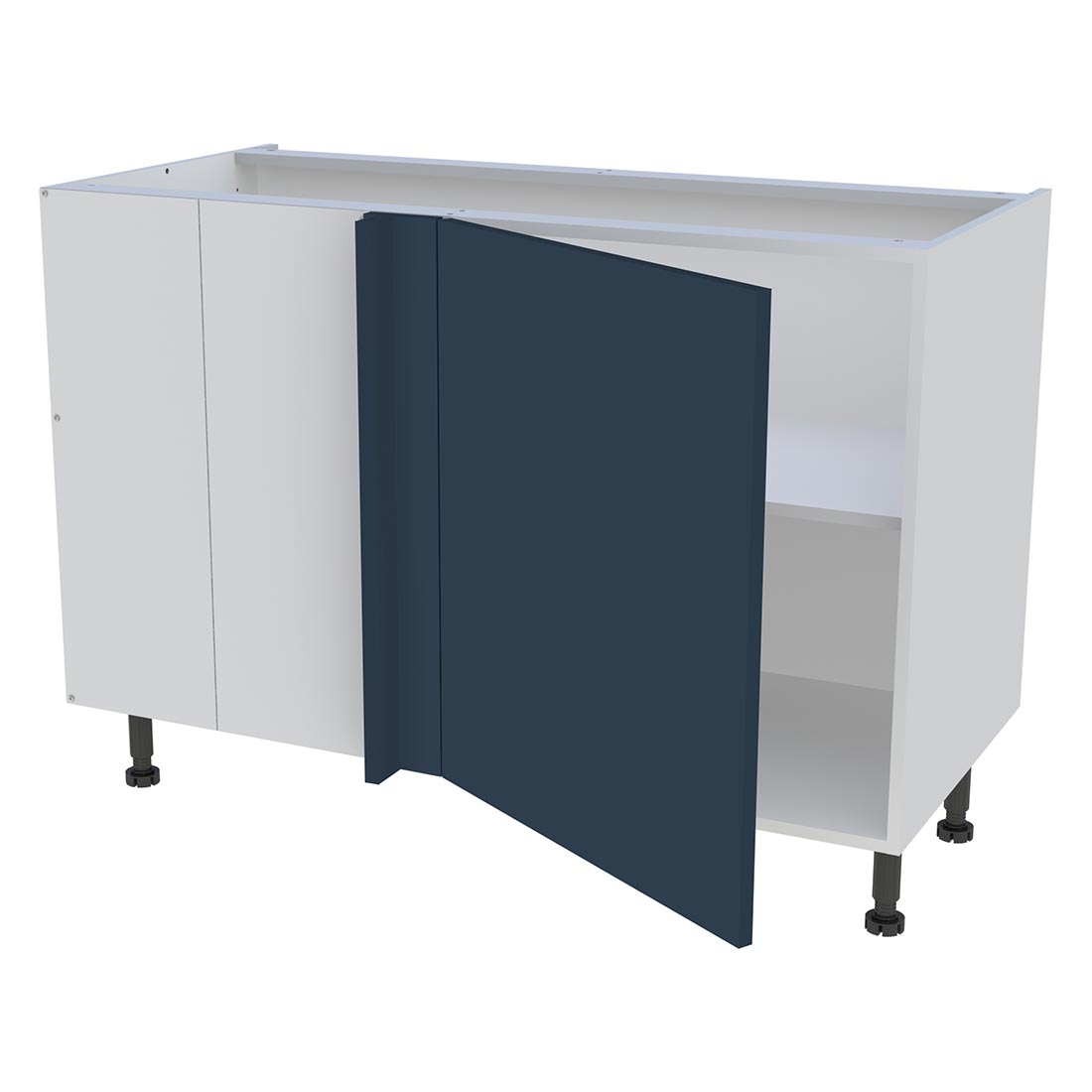 Meuble bas d'angle cuisine 1 porte H. 87 cm x L. 120 cm - Bleu nuit mat