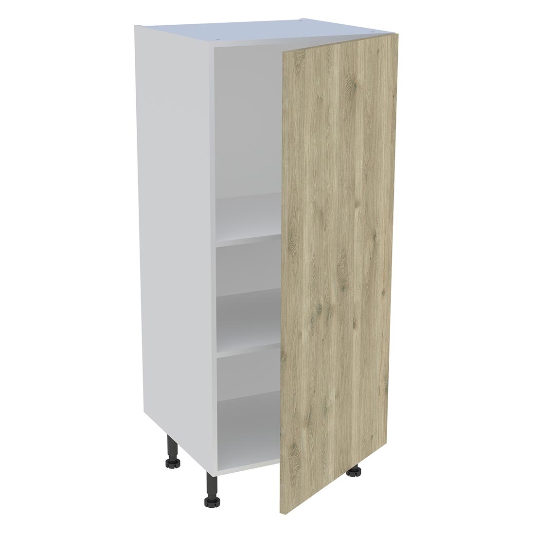 Demi colonne cuisine 1 porte H. 129,6 cm x L. 60 cm - Chêne doré