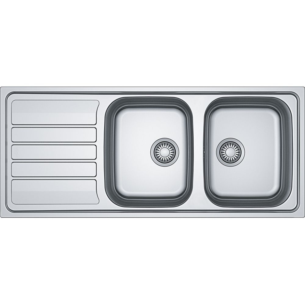 Evier inox 2 cuves avec égouttoir