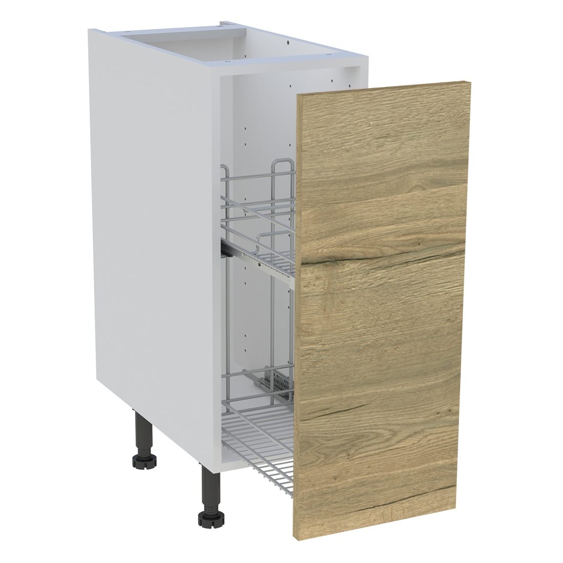 Meuble bas cuisine 1 coffre H. 87 cm x L. 30 cm - Chêne structuré
