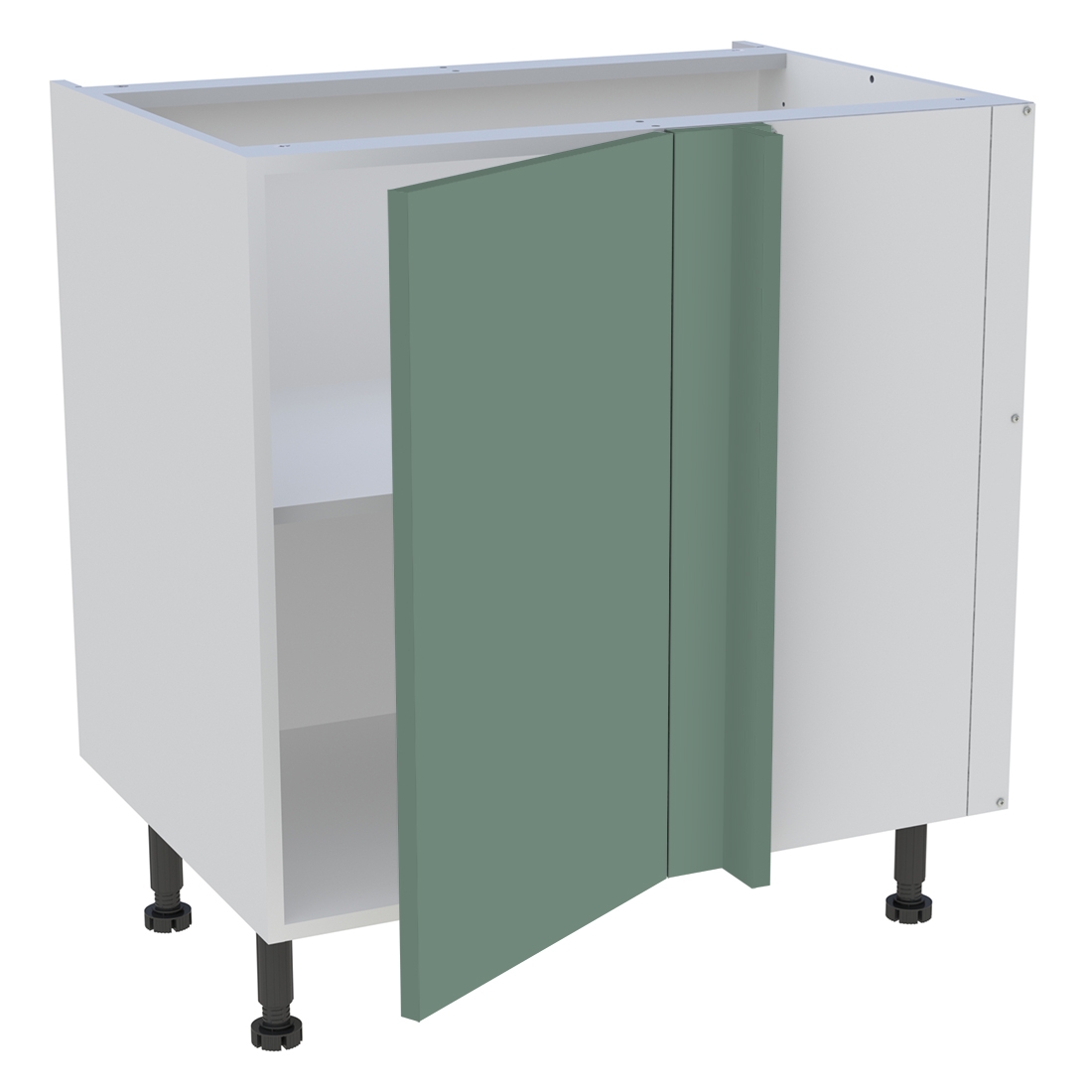 Meuble bas d'angle cuisine 1 porte H. 87 cm x L. 80 cm - Vert sauge mat