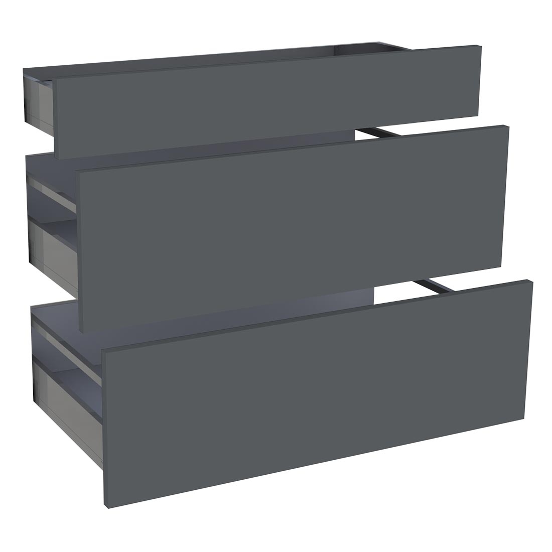 Kit façade meuble cuisine Gris Ardoise Mat 1 tiroir, 2 casseroliers H. 71,7 cm L. 89,7 cm