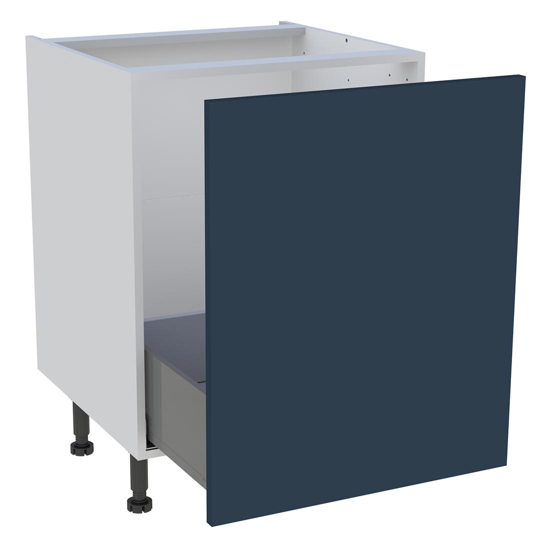 Meuble bas cuisine 1 coulissant H. 87 cm x L. 60 cm - Bleu nuit mat