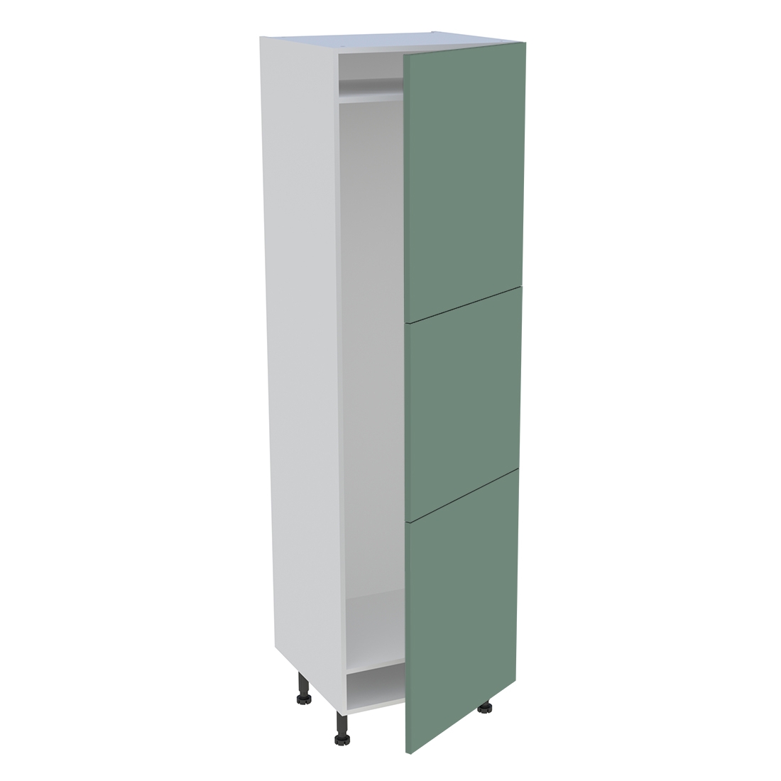 Colonne cuisine 3 portes H. 216,6 cm x L. 60 cm - CFR3P60 - Vert sauge mat