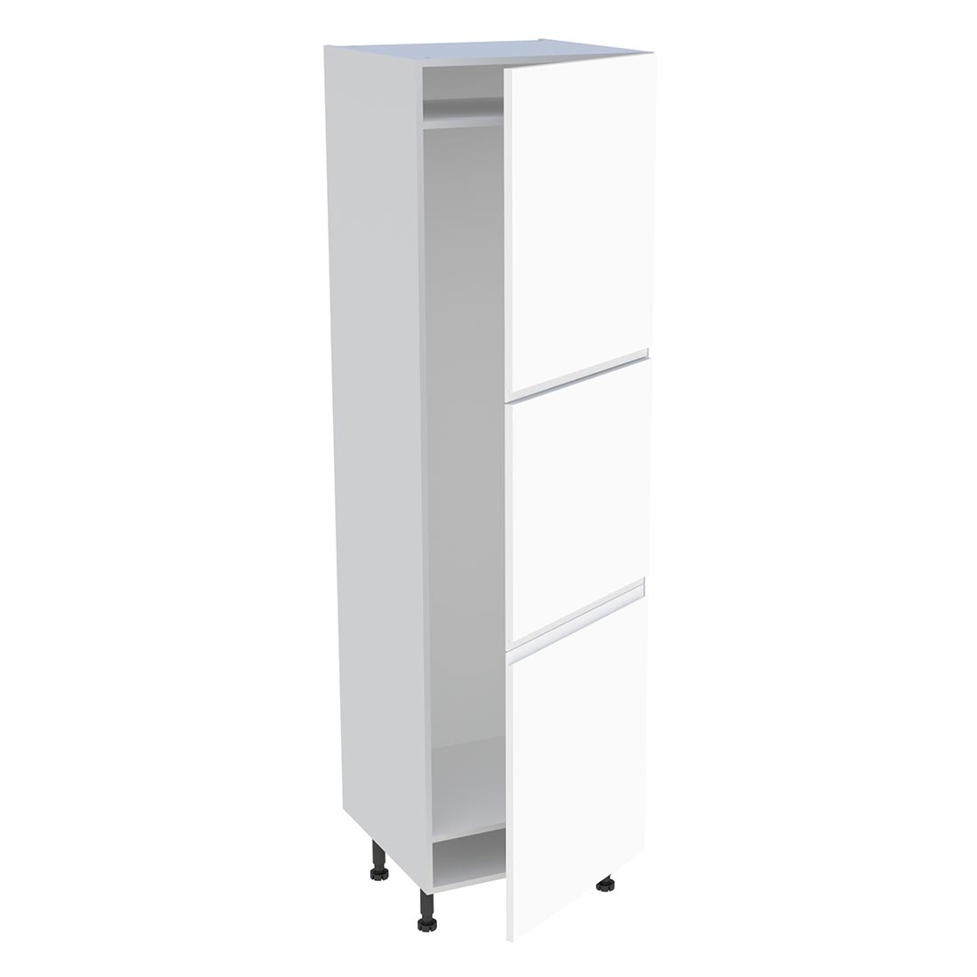 Colonne cuisine 3 portes H. 216,6 cm x L. 60 cm - CFR3P60 - Blanc mat sans poignée