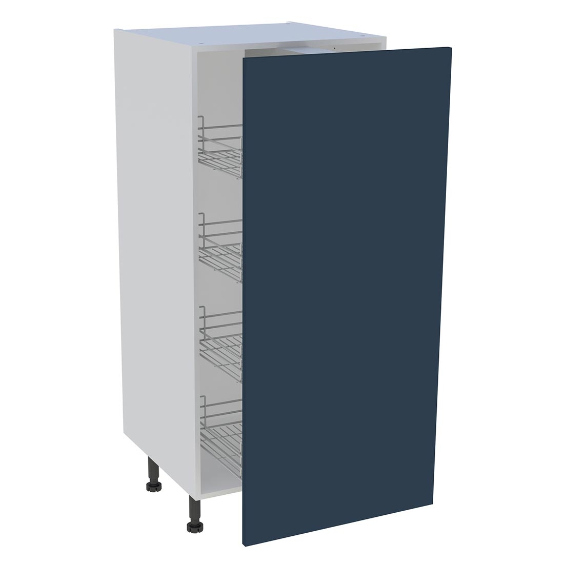 Demi colonne cuisine 1 porte H. 129,6 cm x L. 60 cm - Bleu nuit mat