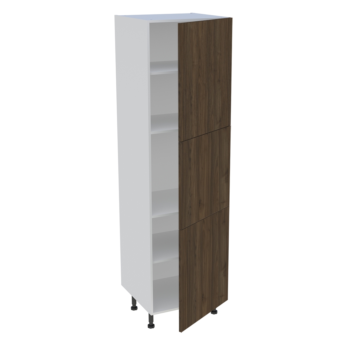 Colonne cuisine 3 portes H. 216,6 cm x L. 60 cm - Noyer foncé