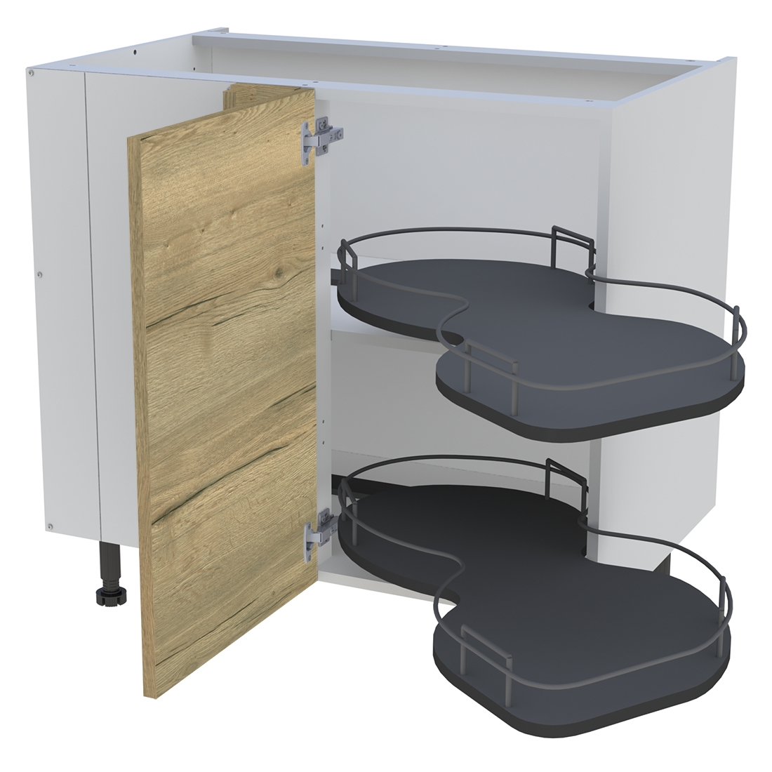Meuble bas cuisine 1 porte H. 87 cm x L. 90 cm - BSA110G - Chêne structuré