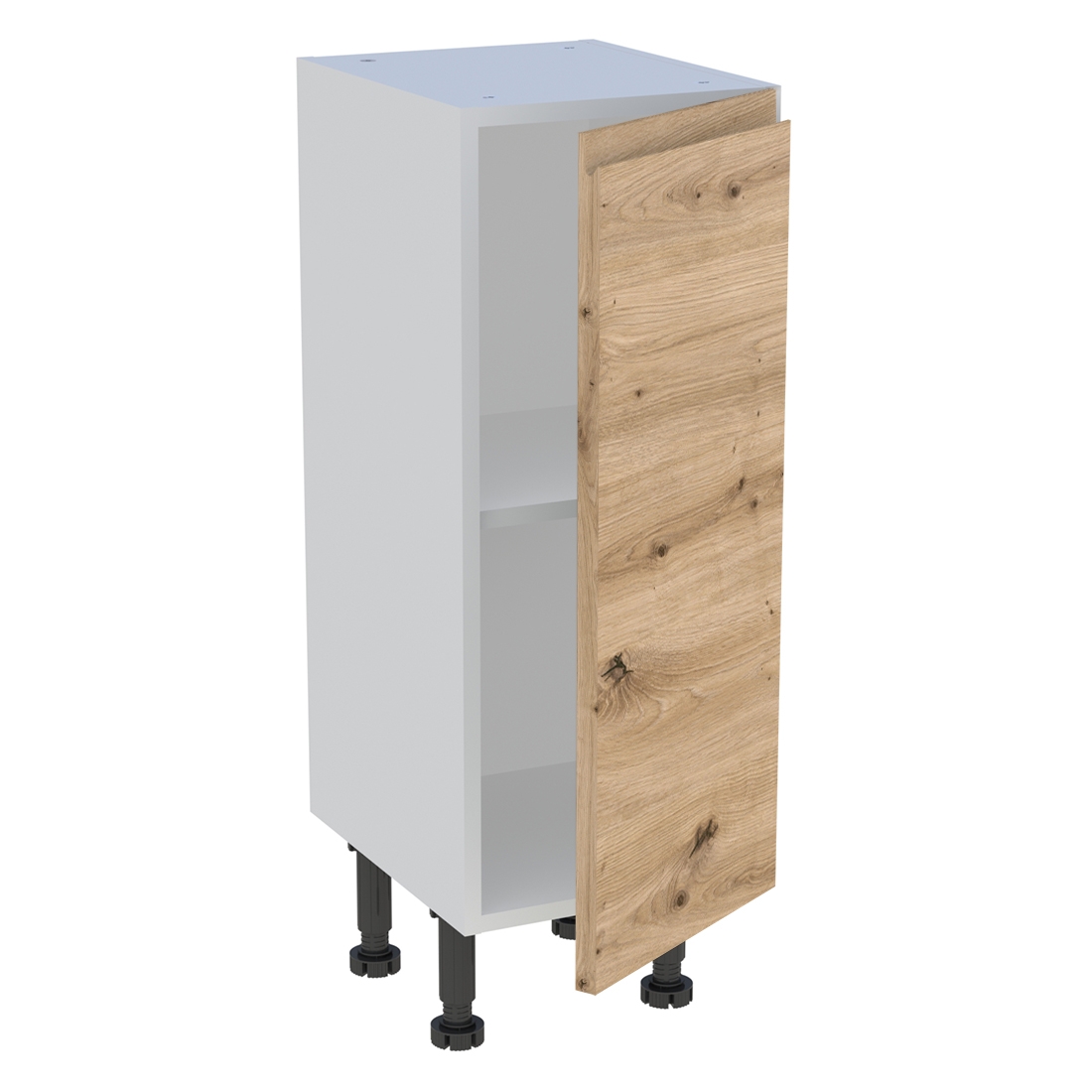 Meuble bas cuisine 1 porte H. 87 cm x L. 30 cm x P. 36,9 cm - Chêne naturel sans poignée